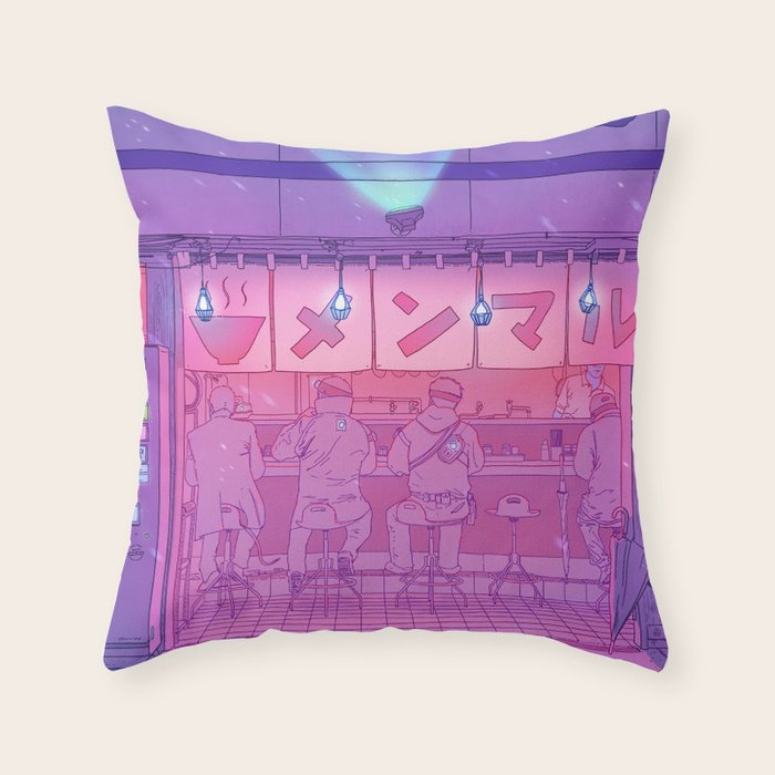 Ramen Shop Throw Pillow Gallery Image 6
