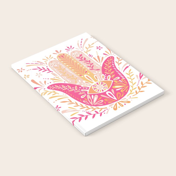 Hamsa Hand â Pink & Peach Palette Notebook Gallery Image 1