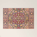 Esfahan Antique Floral Persian Rug Print Welcome Mat Gallery Image 1