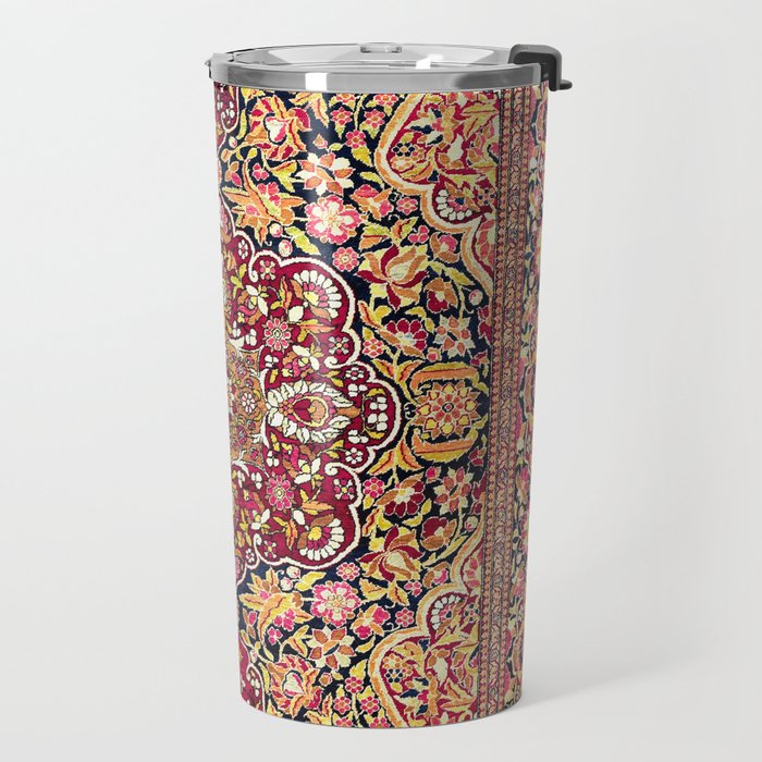 Esfahan Antique Floral Persian Rug Print Travel Mug Gallery Image 2