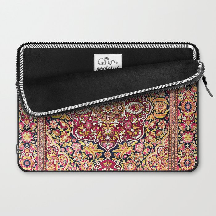 Esfahan Antique Floral Persian Rug Print Laptop Sleeve Gallery Image 2