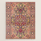 Esfahan Antique Floral Persian Rug Print Jigsaw Puzzle Gallery Image 1