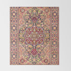 Esfahan Antique Floral Persian Rug Print Throw Blanket Gallery Image 2