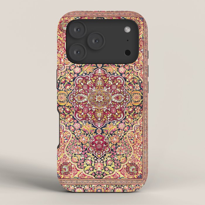 Esfahan Antique Floral Persian Rug Print iPhone Case Gallery Image 3
