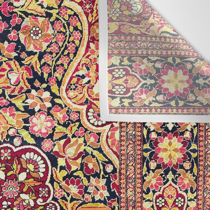 Esfahan Antique Floral Persian Rug Print Wall Tapestry Gallery Image 3