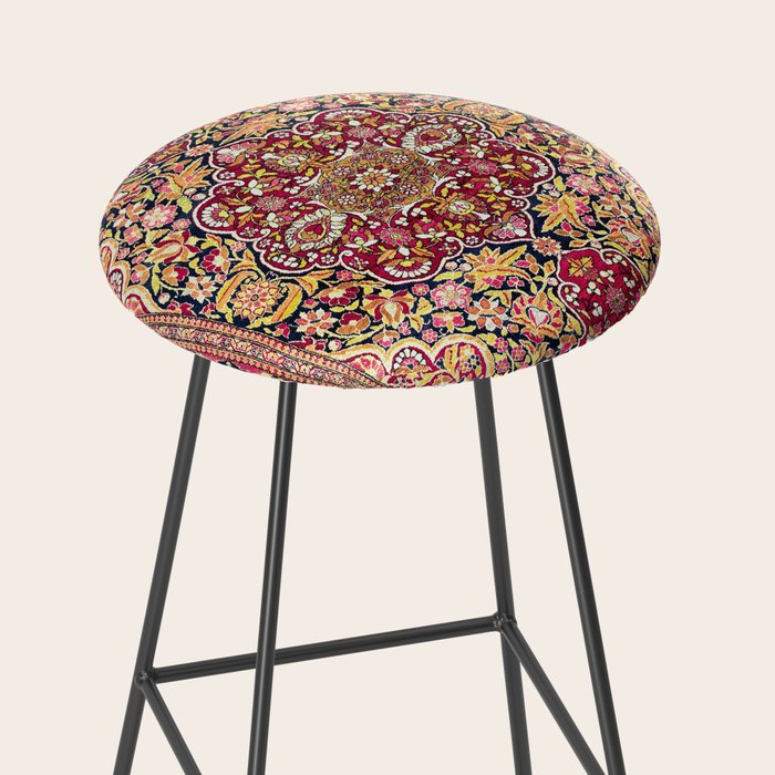 Esfahan Antique Floral Persian Rug Print Stool Gallery Image 2