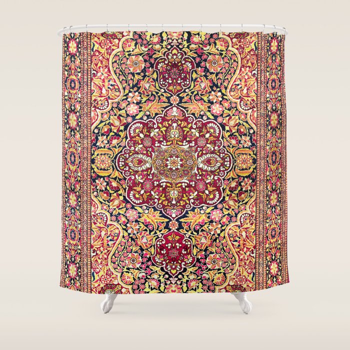 Esfahan Antique Floral Persian Rug Print Shower Curtain Gallery Image 1