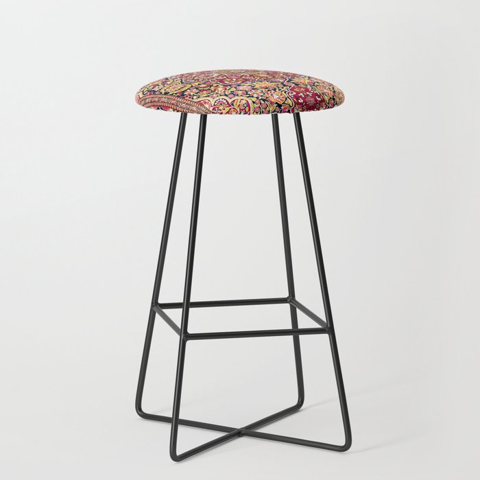 Esfahan Antique Floral Persian Rug Print Stool Gallery Image 1