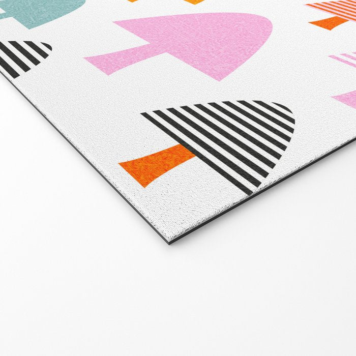 Whimsi Retro Abstract Mushrooms in Rainbow colours Welcome Mat Gallery Image 2