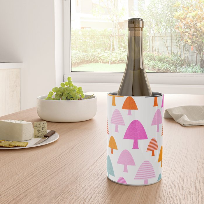 Whimsi Retro Abstract Mushrooms in Rainbow colours Wine Chiller Gallery Image 4
