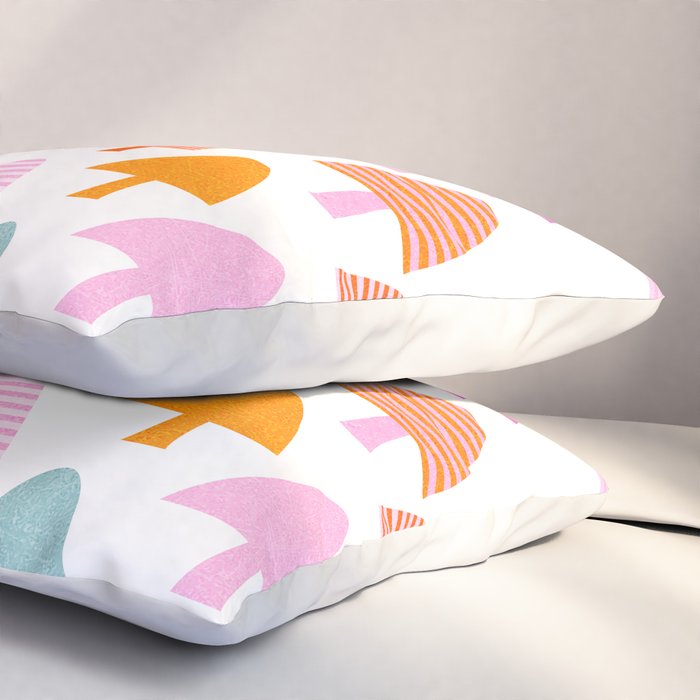 Whimsi Retro Abstract Mushrooms in Rainbow colours Pillow Sham Gallery Image 3