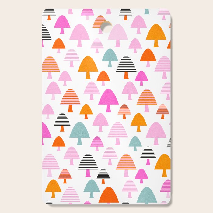 Whimsi Retro Abstract Mushrooms in Rainbow colours Cutting Board Gallery Image 1