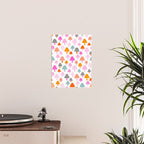 Whimsi Retro Abstract Mushrooms in Rainbow colours Poster Gallery Image 2