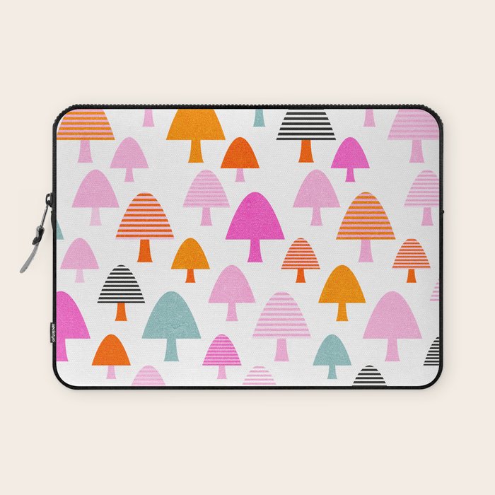 Whimsi Retro Abstract Mushrooms in Rainbow colours Laptop Sleeve Gallery Image 1