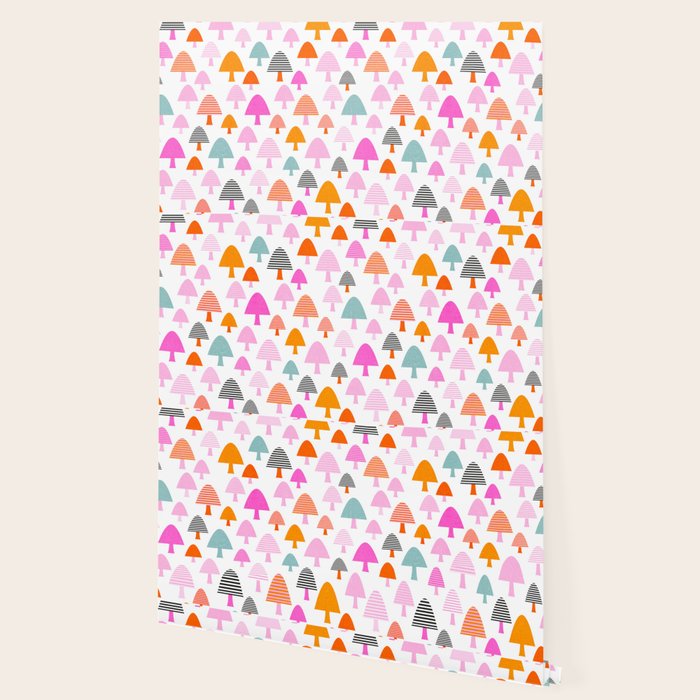 Whimsi Retro Abstract Mushrooms in Rainbow colours Wallpaper Gallery Image 2