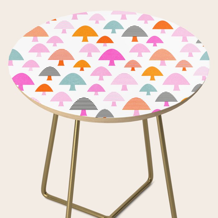 Whimsi Retro Abstract Mushrooms in Rainbow colours Side Table Gallery Image 2