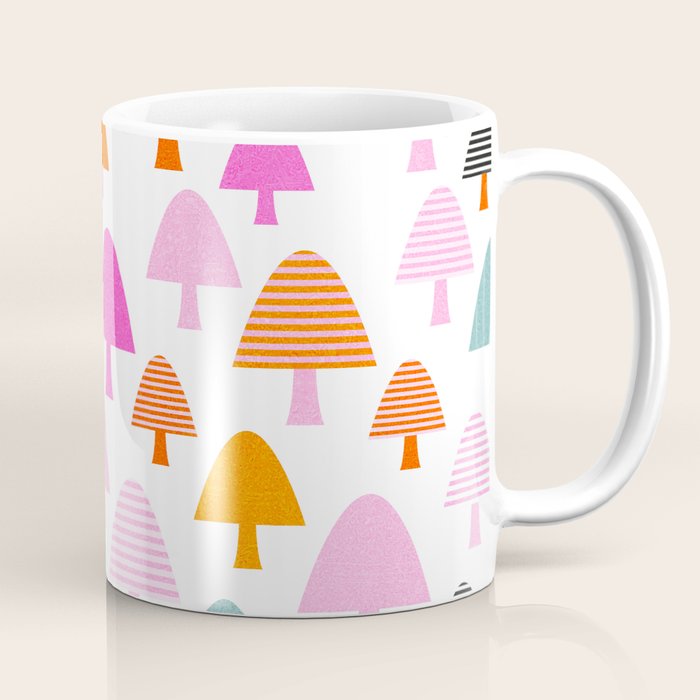 Whimsi Retro Abstract Mushrooms in Rainbow colours Coffee Mug Gallery Image 1