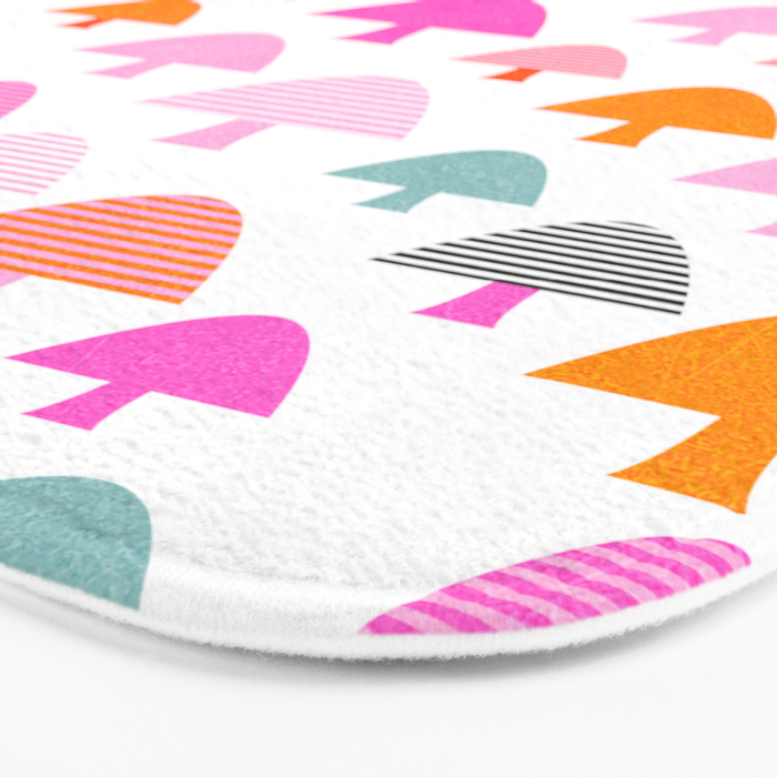 Whimsi Retro Abstract Mushrooms in Rainbow colours Bath Mat Gallery Image 3