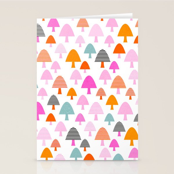 Whimsi Retro Abstract Mushrooms in Rainbow colours Stationery Card Gallery Image 2