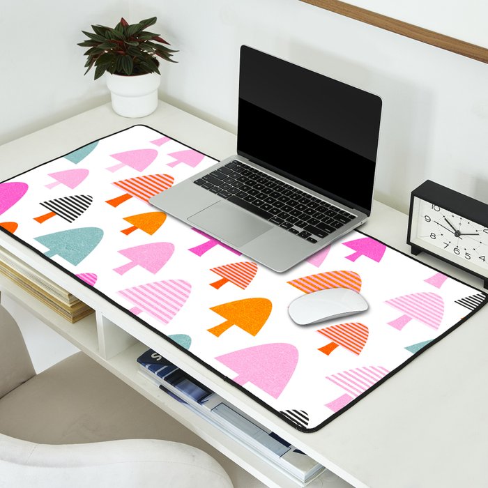 Whimsi Retro Abstract Mushrooms in Rainbow colours Desk Mat Gallery Image 2
