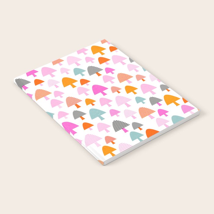 Whimsi Retro Abstract Mushrooms in Rainbow colours Notebook Gallery Image 2