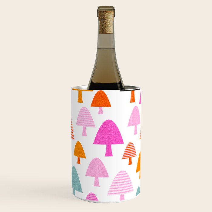 Whimsi Retro Abstract Mushrooms in Rainbow colours Wine Chiller Gallery Image 1