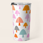 Whimsi Retro Abstract Mushrooms in Rainbow colours Travel Mug Gallery Image 3