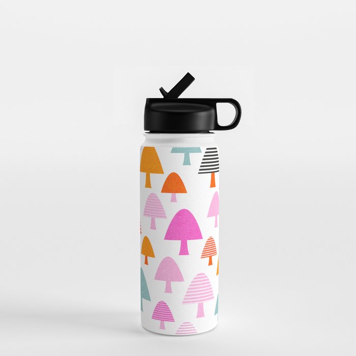 Whimsi Retro Abstract Mushrooms in Rainbow colours Water Bottle Gallery Image 1