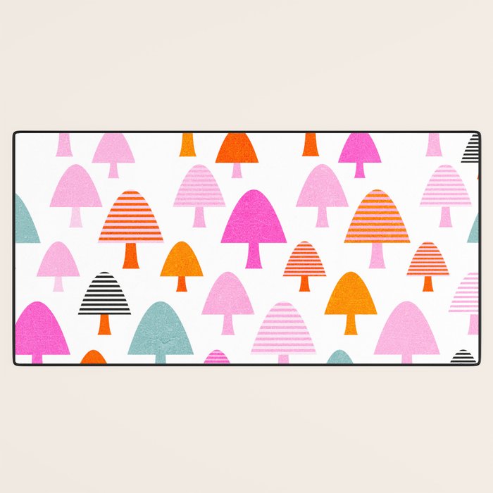 Whimsi Retro Abstract Mushrooms in Rainbow colours Desk Mat Gallery Image 3