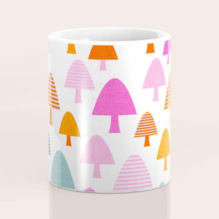 Whimsi Retro Abstract Mushrooms in Rainbow colours Coffee Mug Gallery Image 4