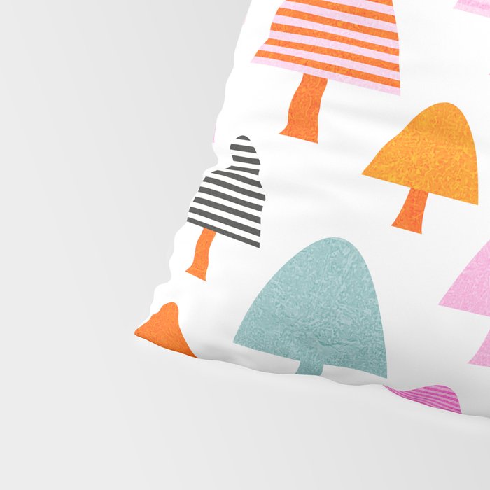 Whimsi Retro Abstract Mushrooms in Rainbow colours Pillow Sham Gallery Image 4