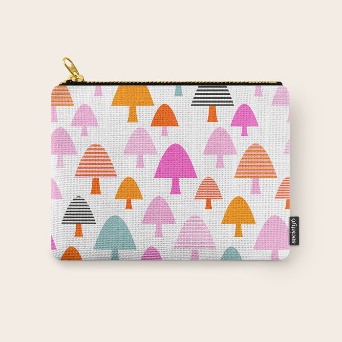 Whimsi Retro Abstract Mushrooms in Rainbow colours Carry All Pouch Gallery Image 1
