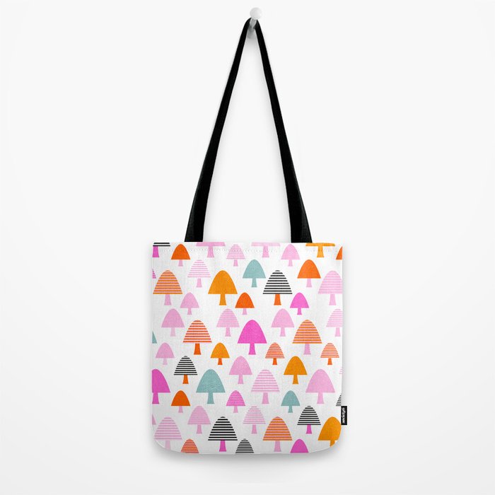Whimsi Retro Abstract Mushrooms in Rainbow colours Tote Bag Gallery Image 2
