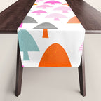 Whimsi Retro Abstract Mushrooms in Rainbow colours Table Runner Gallery Image 1