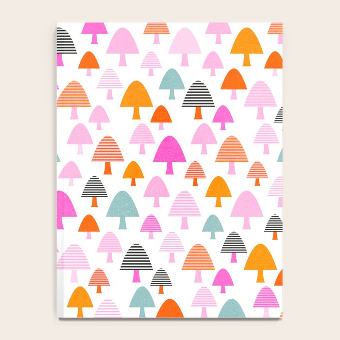 Whimsi Retro Abstract Mushrooms in Rainbow colours Notebook Gallery Image 4