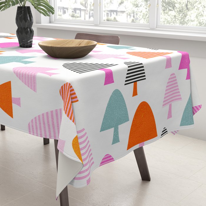 Whimsi Retro Abstract Mushrooms in Rainbow colours Tablecloth Gallery Image 3