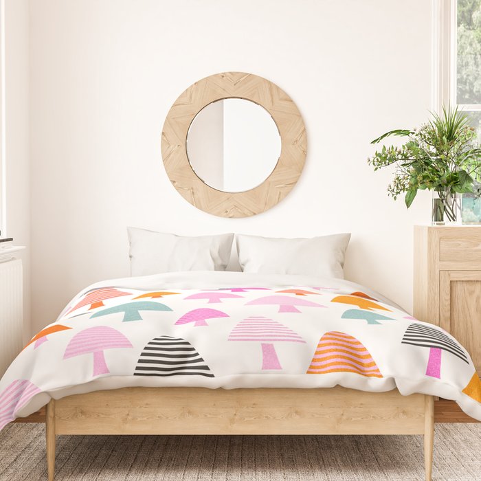 Whimsi Retro Abstract Mushrooms in Rainbow colours Duvet Cover Gallery Image 3