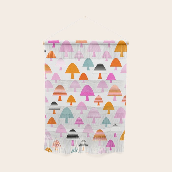 Whimsi Retro Abstract Mushrooms in Rainbow colours Wall Hanging Gallery Image 1
