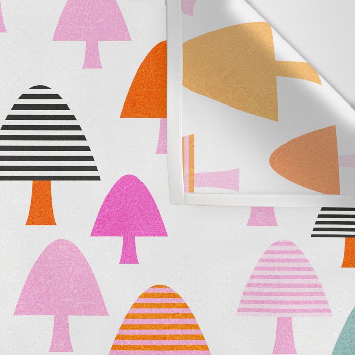 Whimsi Retro Abstract Mushrooms in Rainbow colours Wall Tapestry Gallery Image 3
