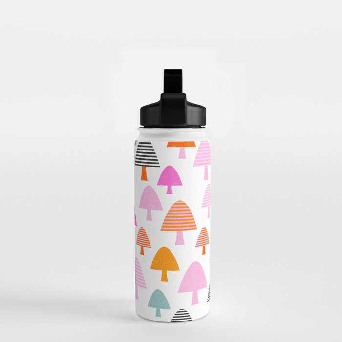 Whimsi Retro Abstract Mushrooms in Rainbow colours Water Bottle Gallery Image 2