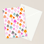 Whimsi Retro Abstract Mushrooms in Rainbow colours Stationery Card Gallery Image 2