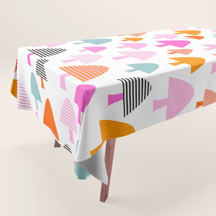 Whimsi Retro Abstract Mushrooms in Rainbow colours Tablecloth Gallery Image 1