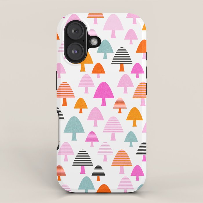 Whimsi Retro Abstract Mushrooms in Rainbow colours iPhone Case Gallery Image 1