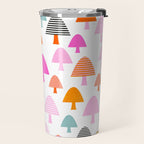 Whimsi Retro Abstract Mushrooms in Rainbow colours Travel Mug Gallery Image 2
