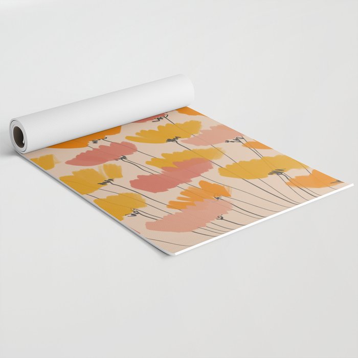 Summertime Flowers On Beige Yoga Mat Gallery Image 2