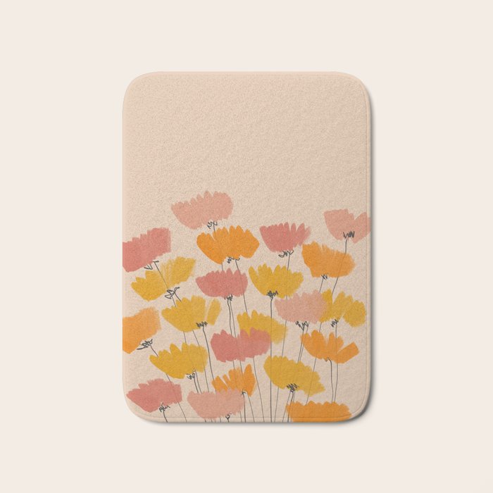 Summertime Flowers On Beige Bath Mat Gallery Image 1