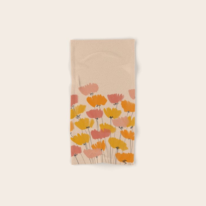 Summertime Flowers On Beige Bath Towel Gallery Image 1
