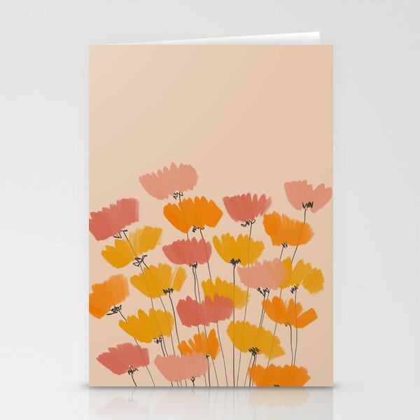 Summertime Flowers On Beige Stationery Card Gallery Image 2