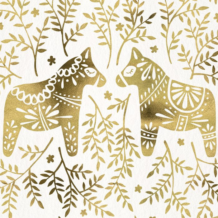 Swedish Dala Horses - Gold Palette Coffee Mug Gallery Image 2