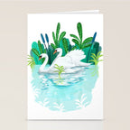 Swans In Love Stationery Card Gallery Image 2
